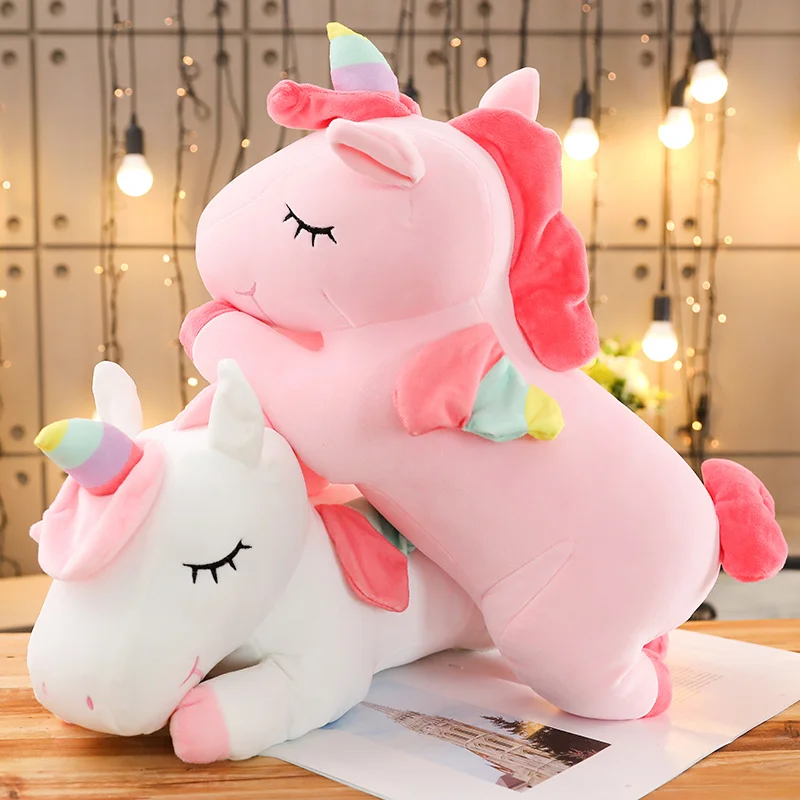 25-100cmKawaii Kỳ Lân Khổng Lồ Sang Trọng Đồ Chơi Nhồi Bông Kỳ Lân Mềm Búp Bê Động Vật Ngựa Đồ Chơi Dành Cho Trẻ Em Gái Gối Quà Tặng Sinh Nhật