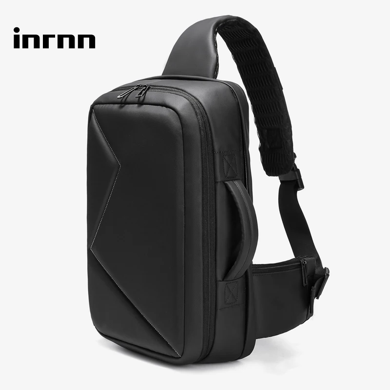 Inrnn-男性用13インチラップトップチェストバッグ,防水ショルダーストラップ