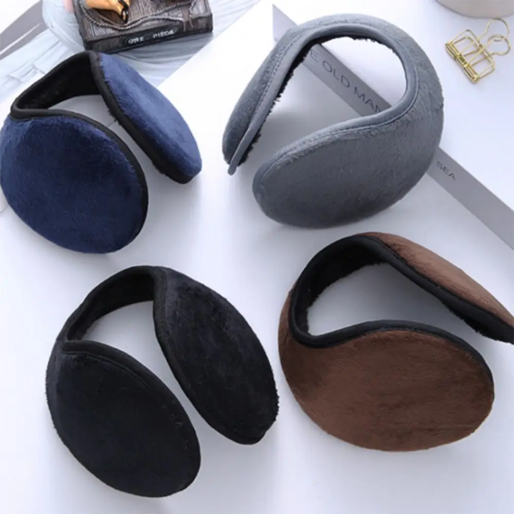 Orejeras Unisex de felpa suave para hombre y mujer, calentador de orejas cálido de Color sólido, orejeras de lana cálidas, novedad, Invierno