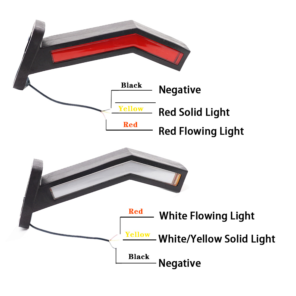 1 ペアトレーラーサイドマーカー照明トラックバン LED ライトユニバーサル 12V 24V LED ネオンストークランプ防水アウトラインマーカーライト