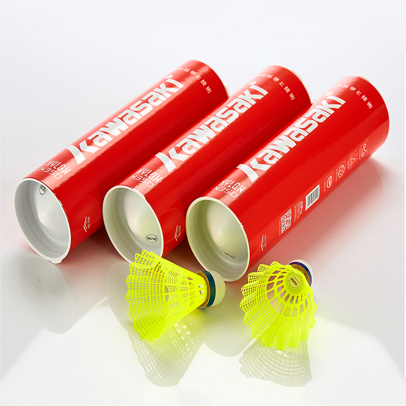 คาวาซากิไนลอน N350 สําหรับการฝึกอบรม 6 ชิ้นแบดมินตันลูกขนไก่พลาสติก Birdies สําหรับการฝึกอบรมกลางแจ้งใช้ทนทานความเร็วปานกลาง