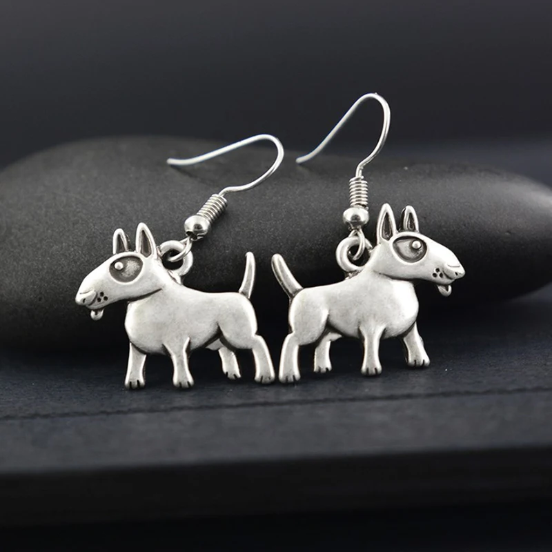 Baru Retro Mode Bull Terrier Anting Menjuntai Wanita Boho Lucu Anjing Brincos Kekasih Hadiah Perhiasan Anting Menjuntai untuk Anak Perempuan Pendientes