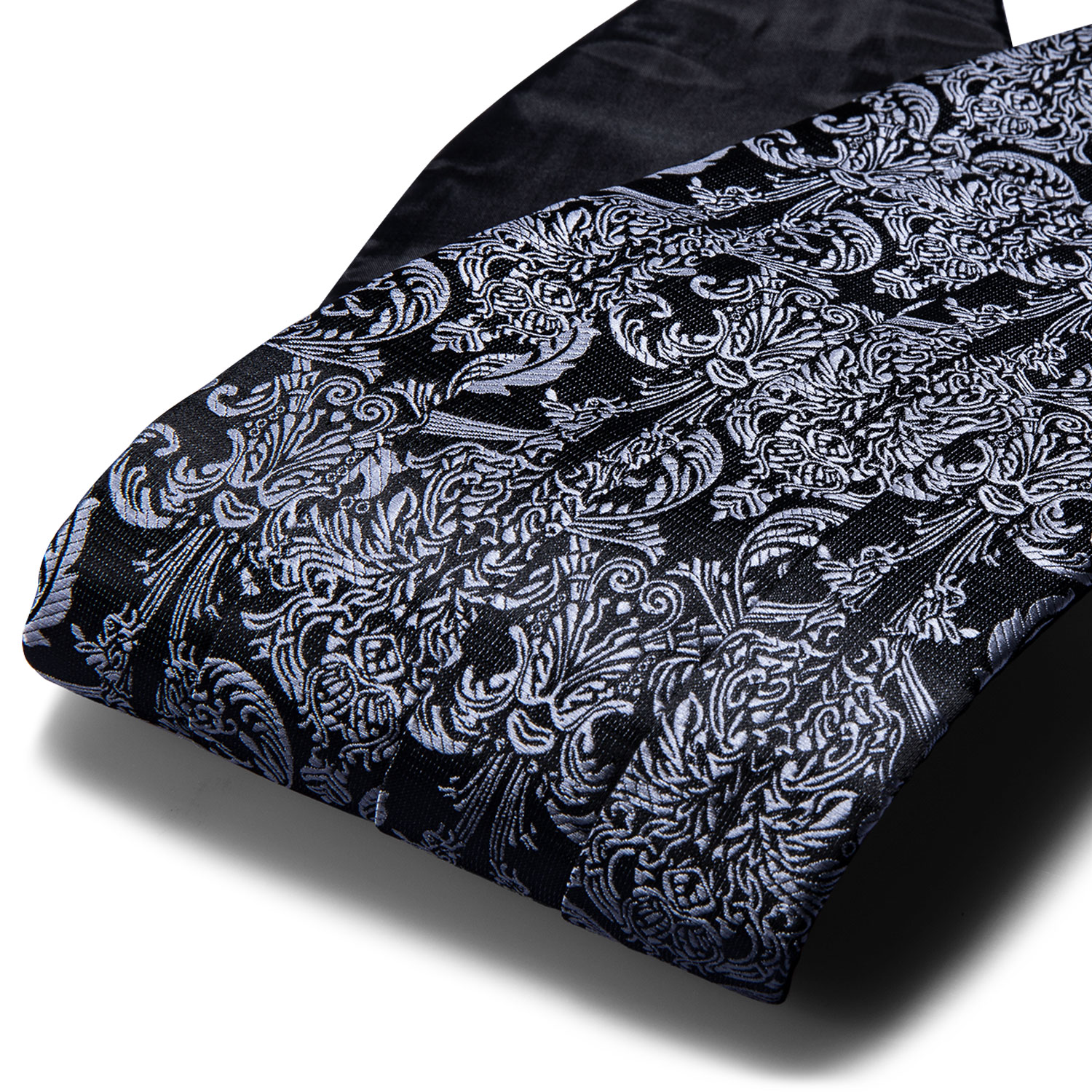 Conjunto de pajarita Floral de seda para hombre, cachemira negra Formal de esmoquin, gemelos cuadrados de bolsillo, accesorios de traje, Barry.Wang B-100