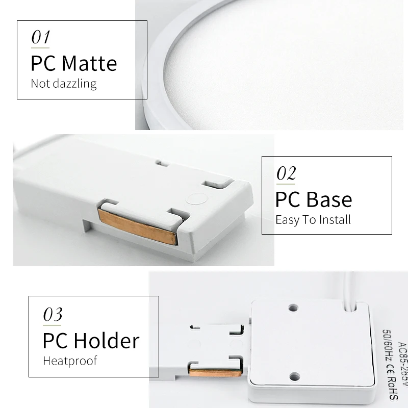 MARPOU Wohnzimmerleuchten LED-Deckenleuchte Ultradünn Kaltweiß 9W 13W 18W 24W Beleuchtungskörper Deckenleuchten Schlafzimmer Küche