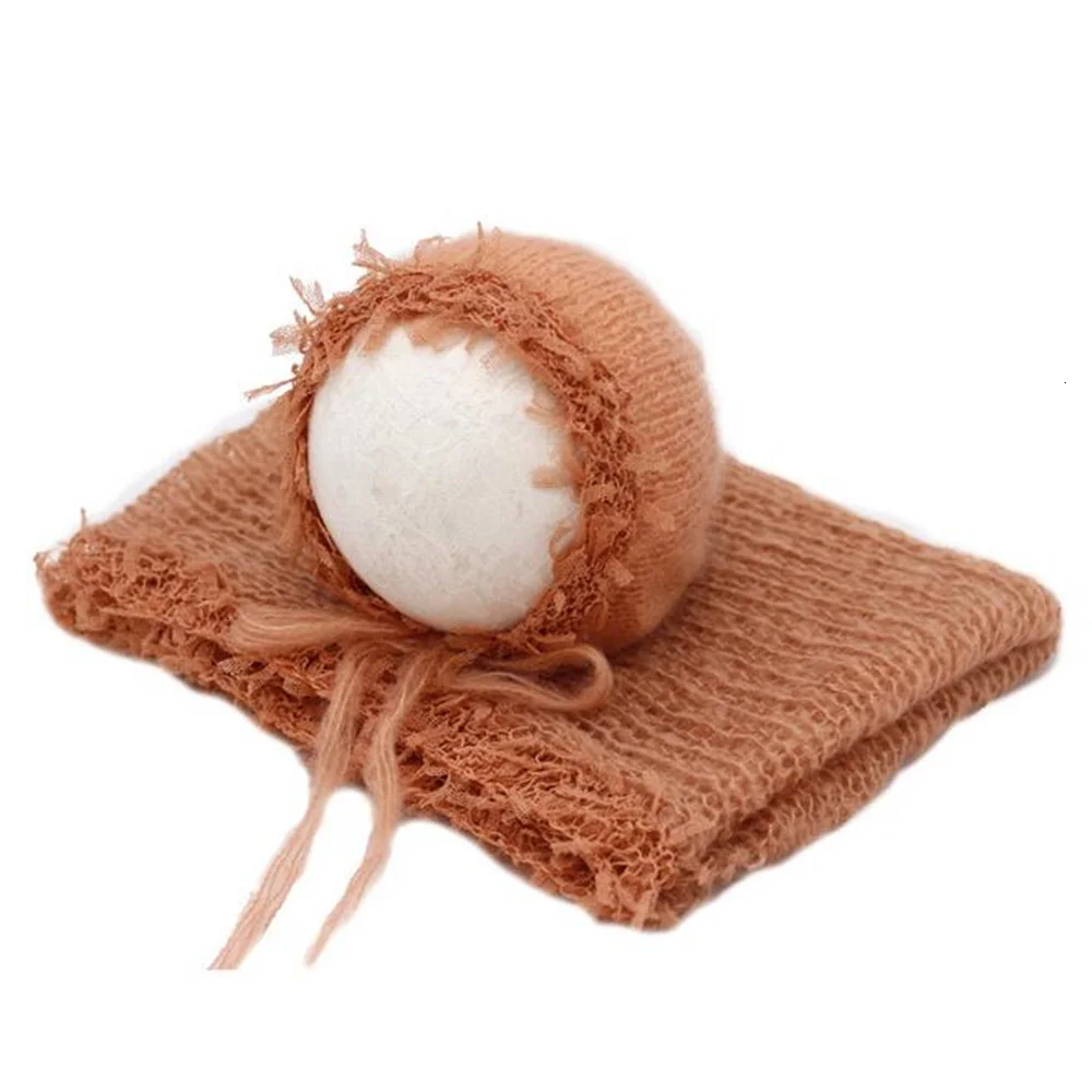 Sơ Sinh Chụp Ảnh Quần Áo Mohair Nón + Tặng 2 Cái/bộ Hình Ảnh Cho Bé Đạo Cụ Phụ Kiện Chụp Studio Trẻ Sơ Sinh Dệt Kim Nón Len