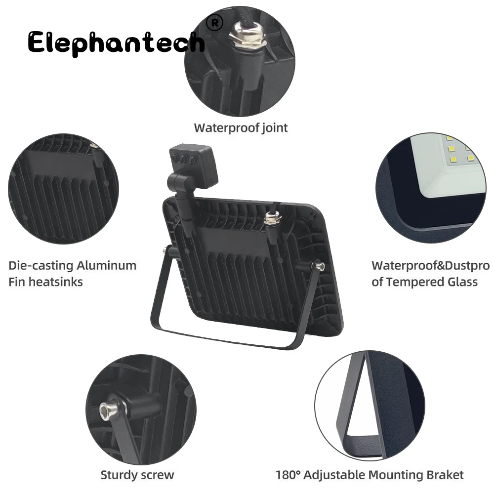 Sensor de movimiento PIR LED, reflector LED para exteriores, proyector LED de 220V, 100W, 50W, 30W, 20W, 10W, lámpara para exteriores, detector de movimiento
