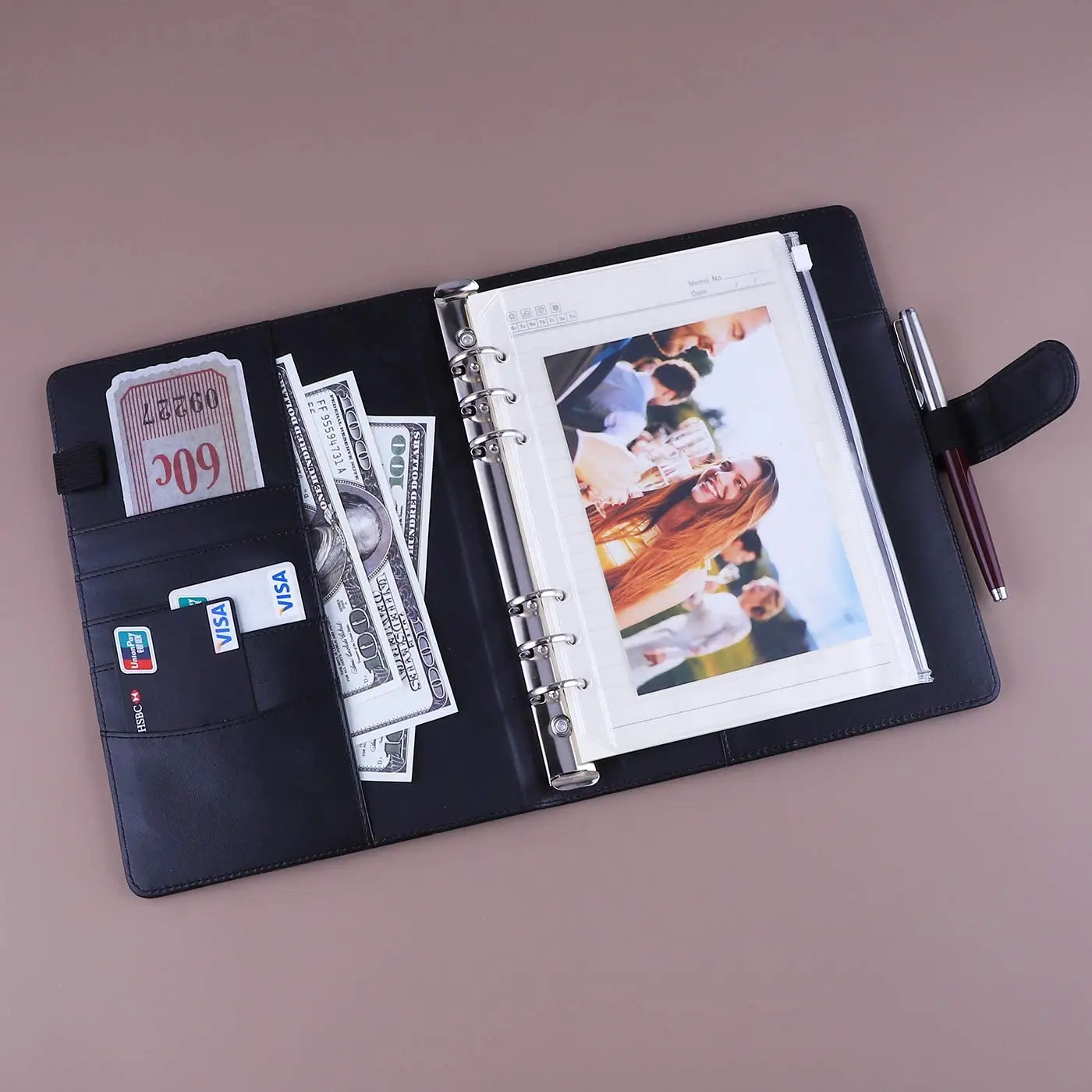 A5 Binder PU หนัง 6 แหวนโน้ตบุ๊ค Binder สําหรับ A5 ฟิลเลอร์กระดาษ, เติม A5 Personal Planner Binder พร้อมแม่เหล็ก