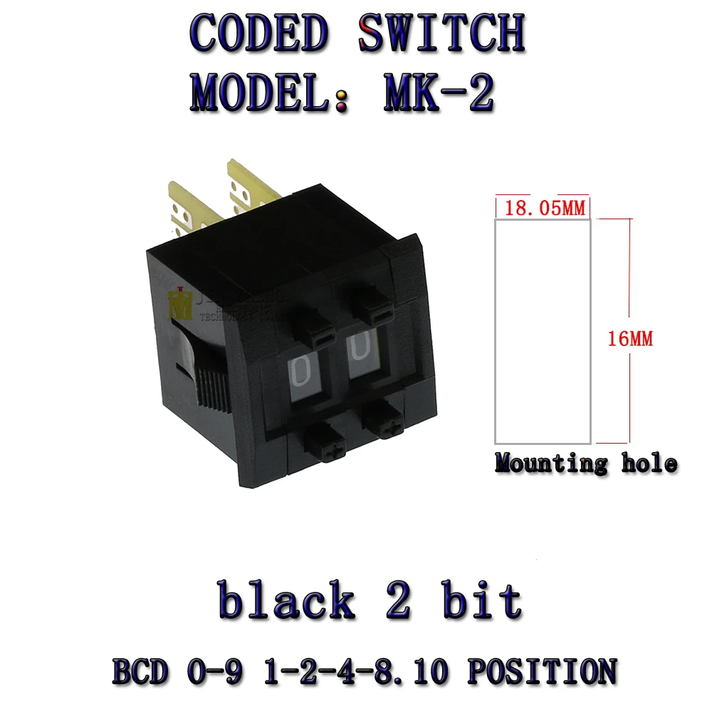 MK-2 BCD รหัส Binary Output Switches/ThumbwheelSwitches 8421C Terminal Block 0-9 หลักรหัสทศนิยมสีดํา Beige