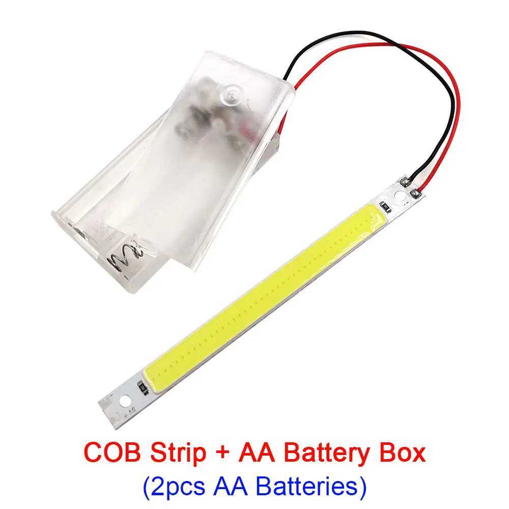 Dropshipping 3V 5V LED Licht Streifen COB Lampe 3,7 V Batterie USB Powered LED Chip Dekor Lichter Signal lampen Rot Blau Grün Weiß