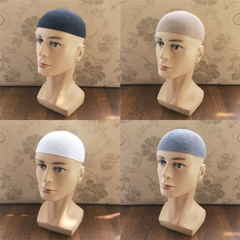 Gorro Beanie Hut Reine hand häkeln Türkischen Muslimischen Männer Frauen Islamischen Kufi Taqiya Takke Peci Schädel Kappe Gebet Saudi-arabien