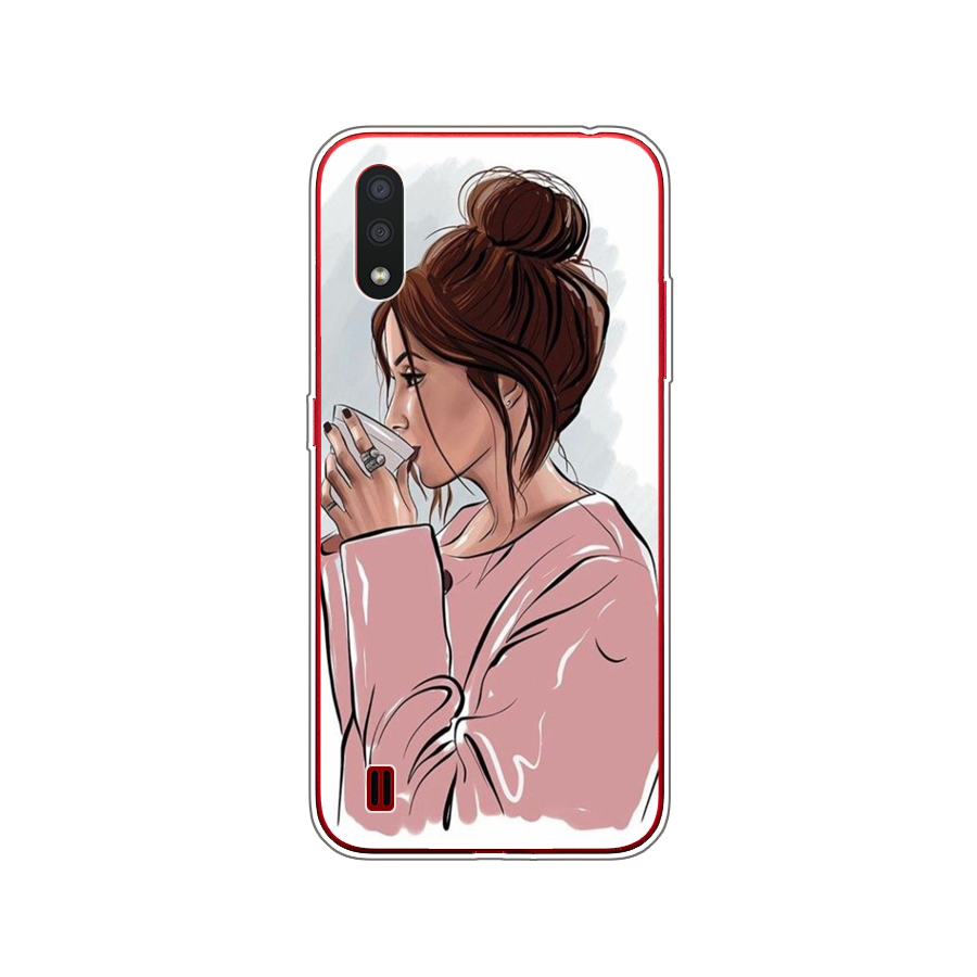 Untuk Samsung M01 Casing 5.7 "Silikon Lembut TPU Belakang Casing Penutup Ponsel untuk Samsung Galaxy M01 M 01 SM-M015F Perlindungan Penuh