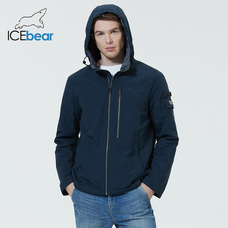 ICEbear 2023 männer kurze jacke herbst stilvolle mantel mit kapuze hohe-qualität männer marke kleidung MWC21601I