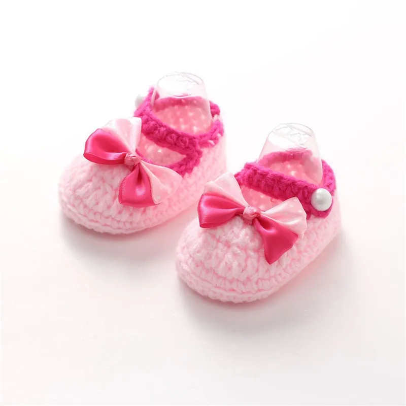 แฟชั่นสบายหัวเข็มขัดรองเท้าเด็ก Handmade ถักโครเชต์ Booties เดินรองเท้าสำหรับทารกเด็กวัยหัดเดิน