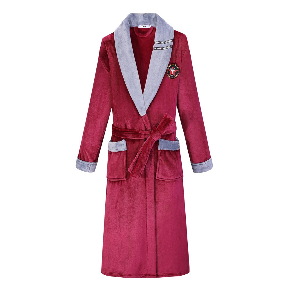ฤดูใบไม้ร่วงฤดูหนาว Thicken Robe ผู้ชายเสื้อคลุมอาบน้ําชุดกิโมโนชุด Nightgown WARM Flannel ชุดนอนชายชุดชั้นใน Intimate PLUS ขนาด Homewear