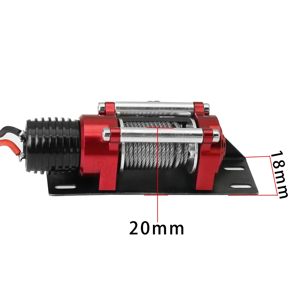 RC Xe Kim Loại Thép Không Gỉ Có Dây Tự Động Mô Phỏng Bộ Tời Cho 1/10 RC Xe Bánh Xích Xe Trục SCX10 II III RBX10 D110 D90 TRX4 TRX6
