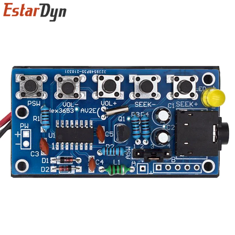 Zestawy elektroniczne DIY Bezprzewodowy moduł odbiornika radia stereo FM PCB 76 MHz-108 MHz DC 1,8 V-3,6 V