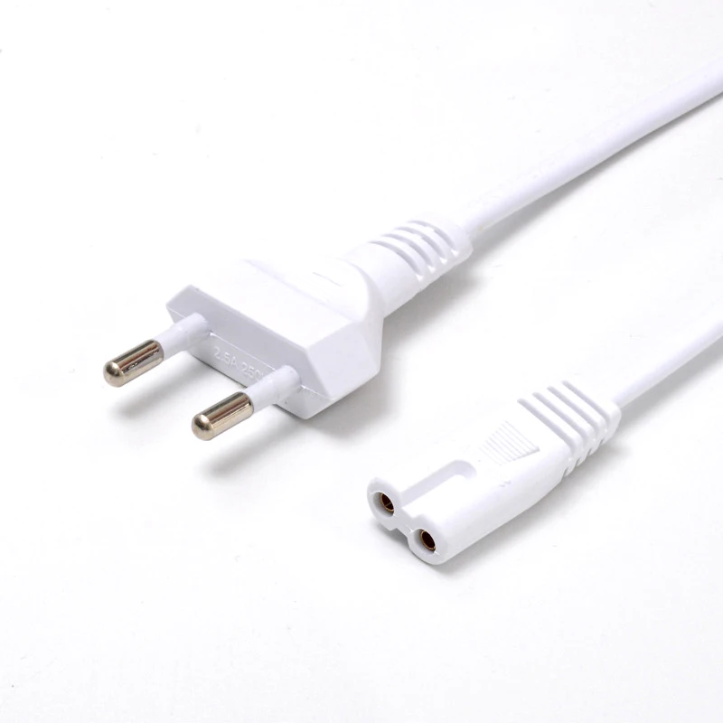 2 Pin Phổ Mỹ EU C7 C8 Nối Dài Đèn LED Dây Nguồn Mỹ Châu Âu Hình Số 8 Nguồn Laptop dây Cáp Cho PS4 1.5M 0.6M