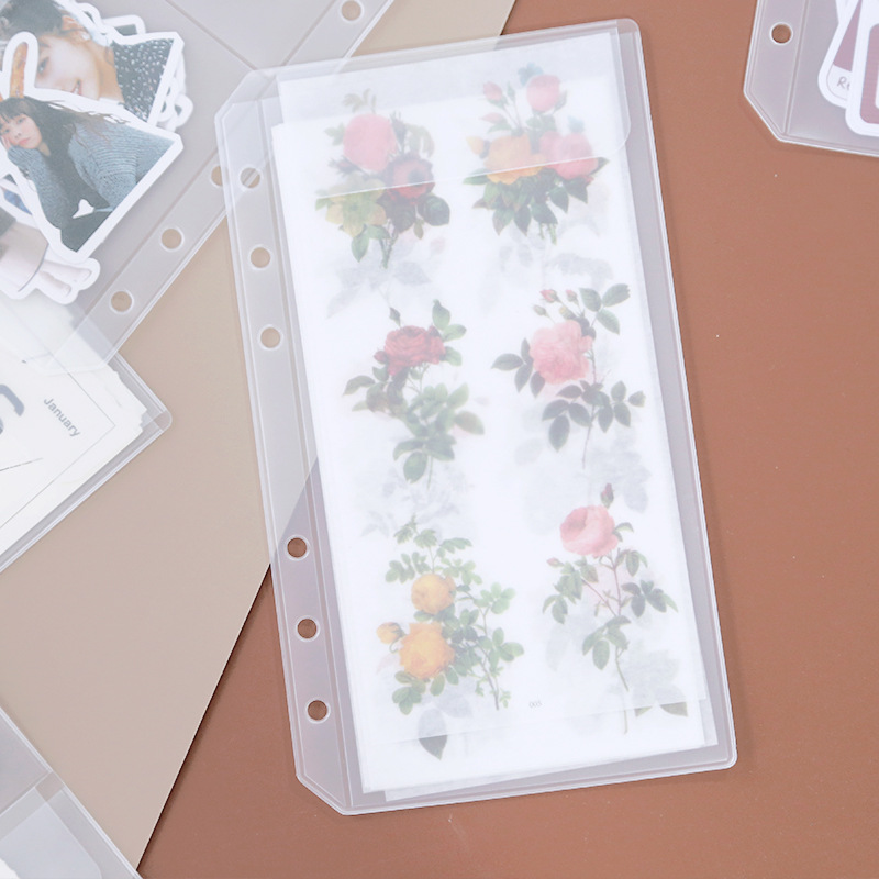 A5A6 Sticker Loose-leaf Storage Bag Classification Sticker PVC Storage Book Sticker Tape Hand Account Storage Book Accessory Bag