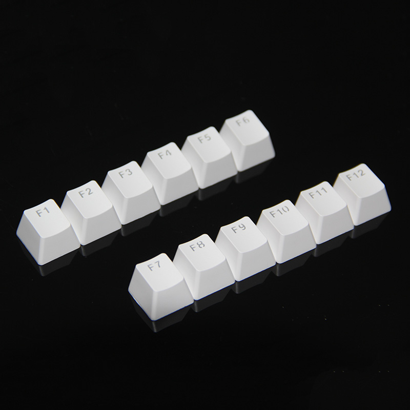 Capuchons de clavier pour clavier mécanique, bricolage, réparation personnalisée, remplacement, F1-F12, 12 pièces/lot, blanc, noir, 1U