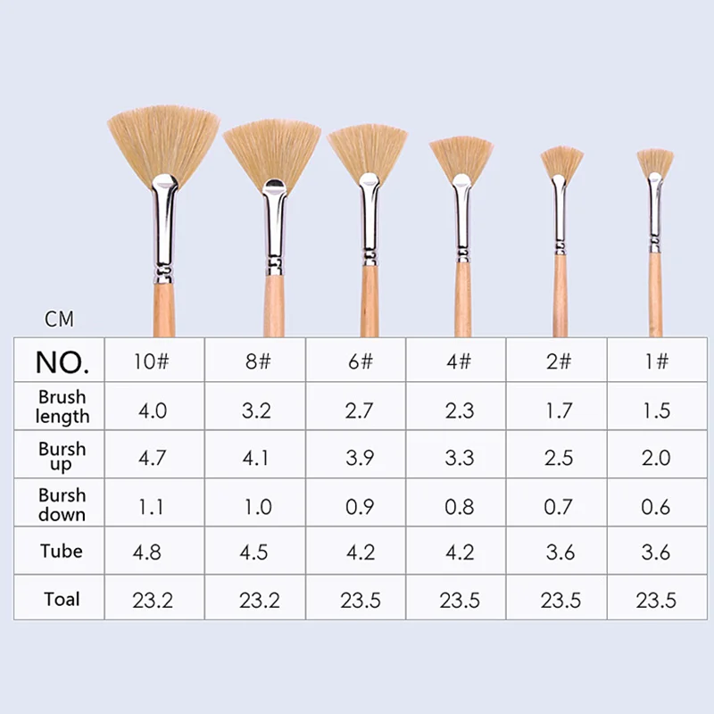 Lông Quạt Cọ Vẽ Bút Tay Cầm Dài Nghệ Sĩ Chuyên Nghiệp Dầu Acrylic Gouache Tranh Bộ Bàn Chải Cho Tranh Nghệ Thuật Tiếp Liệu