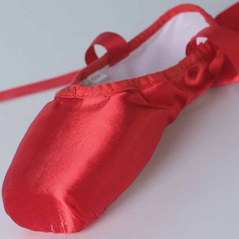 Rot Ballett Pointe Schuhe Satin Ballerina Ballett Schuhe Mädchen Frauen Ballett Dance Wear Praxis Lektion Leistung Schwan See