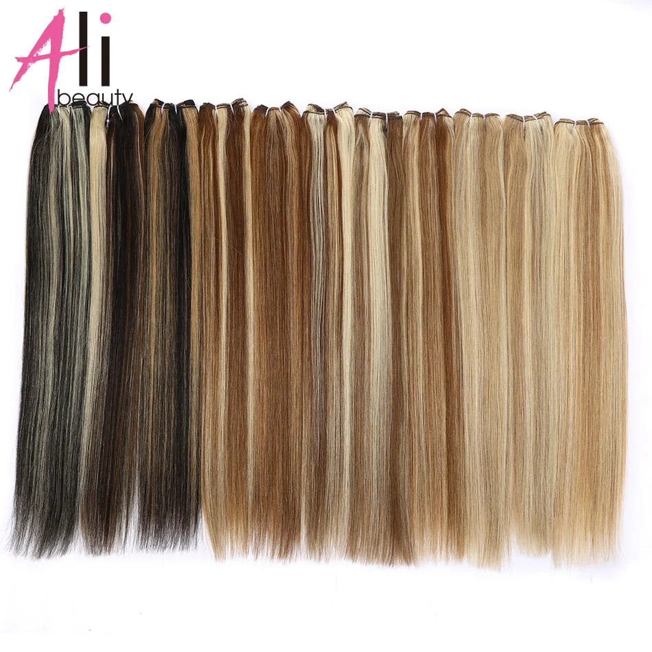#613 gerade Blonde Menschliche Haarwebart Brasilianische Remy Menschliches Haar Schuss Extensions 18-28 "Highlight Ombre Menschlichen haar Schuss