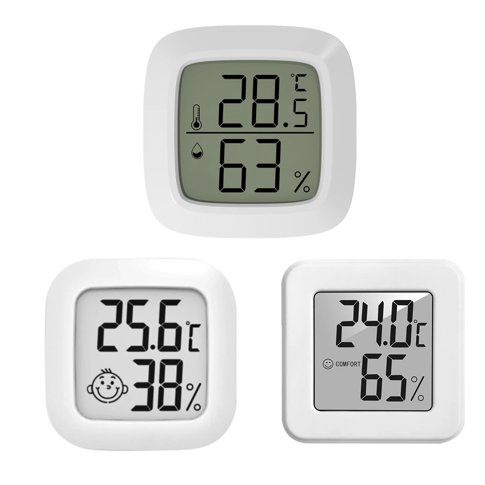 Mới Mini Màn Hình Kỹ Thuật Số LCD Nhiệt Kế Ẩm Kế Trong Nhà Nhiệt Độ Điện Tử Nhiệt Kế Cảm Biến Đo Hộ Gia Đình Nhiệt Kế
