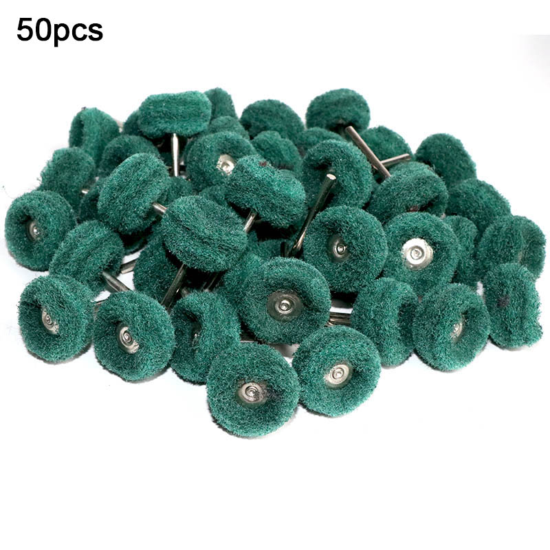 25/50pcs Mini แปรง Scouring Pad ล้อขัดเส้นใยไนลอนบดหัวขัด Buffing ล้อขัด 1 "25 มม.ชุดสําหรับ Dremel