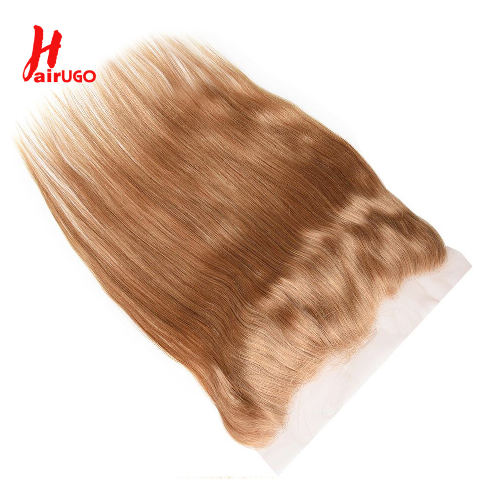 Cabello humano ondulado con encaje Frontal transparente, cabello Remy 100%, prearrancado, 13x4, #27