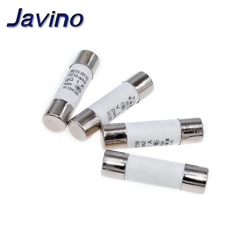 Bộ 5 10*38 Nhanh Thổi Gốm Cầu Chì 10X38 Mm Cầu Chì 500V 0.5A 1A 2A 4A 5A 6A 8A 10A 16A 20A 32A RO15 RT18 RT14