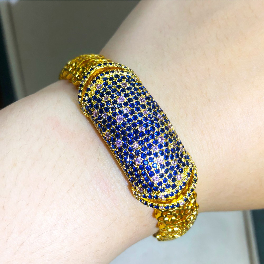 KellyBola Baru Mewah Mulia Wanita Cantik Kalung Bangle Anting Cincin 4 Buah untuk Wanita Pengantin Perhiasan Set Pesta Pernikahan