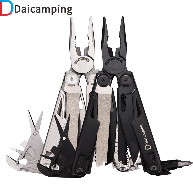 Daicamping DL12 Kẹp Đa Năng Kẹp 7CR17MOV Gấp Gọn Dụng Cụ Multitools Cáp Bị Cắm Trại Đa Kìm Đa Dụng Cụ