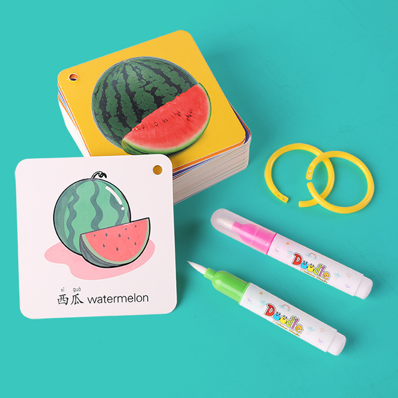 Clearance_New Montessori Reusable Magic Water Drawing Book for Kids Coloring Picture Card Recognition Painting Board Educational