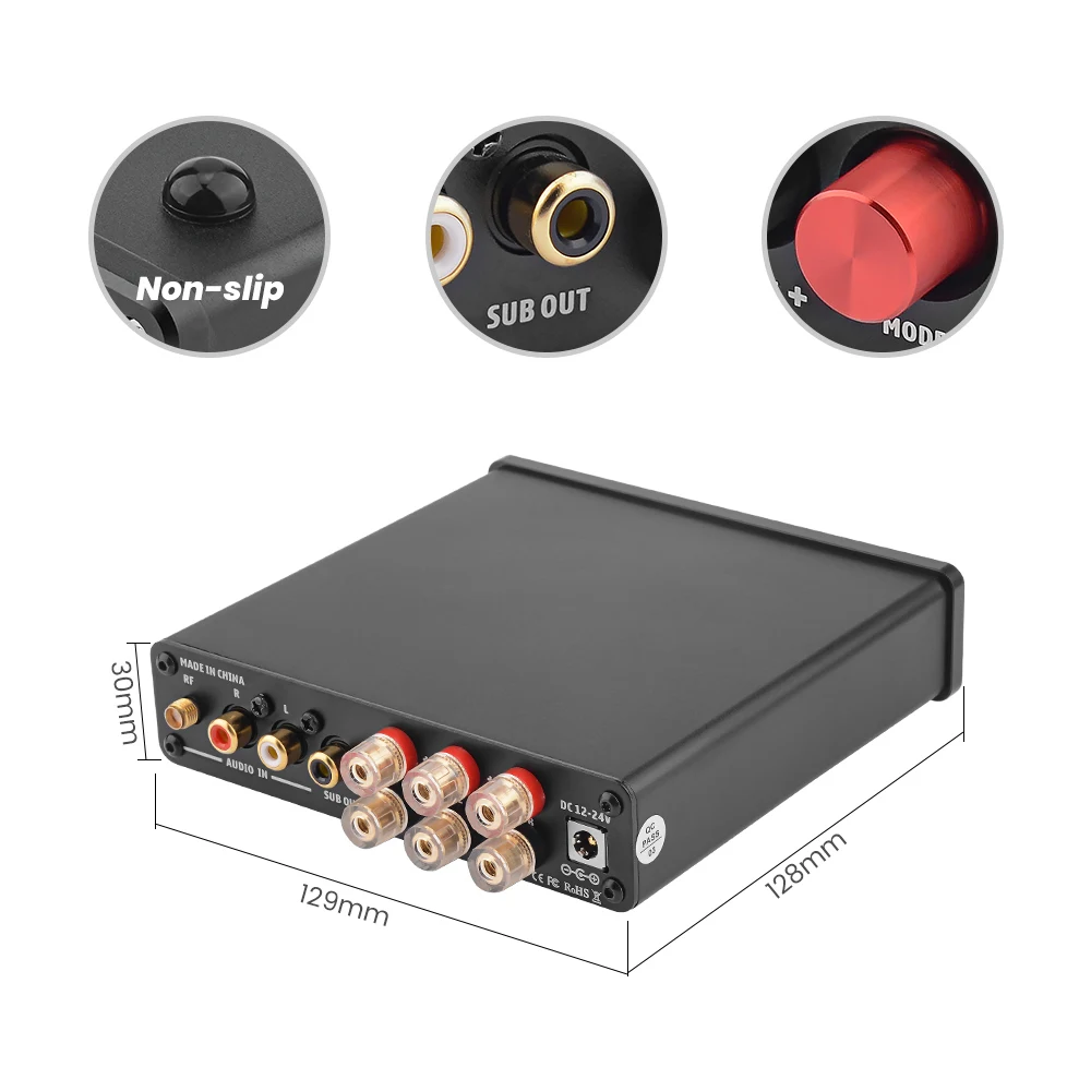 AIYIMA Audio B01 Bluetooth TPA3116D2 Усилитель сабвуфера 100 Вт Hi-Fi стерео цифровой 2,1 усилитель класса D Bass Treble для домашнего кинотеатра