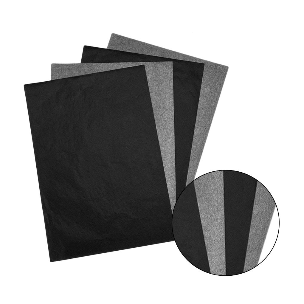 Papel carbón A4 de 100 Uds., transferencia de grafito legible negra, pintura de calco, superficies artísticas reutilizables, papel de copia