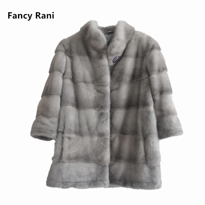 แฟนซี Rani Real Mink Fur Coat ผู้หญิงธรรมชาติฤดูหนาวแจ็คเก็ตหนังยาวหรูหราเสื้อผ้าหญิง 2023 Mink Fur Coat ผู้หญิงโปรโมชั่น