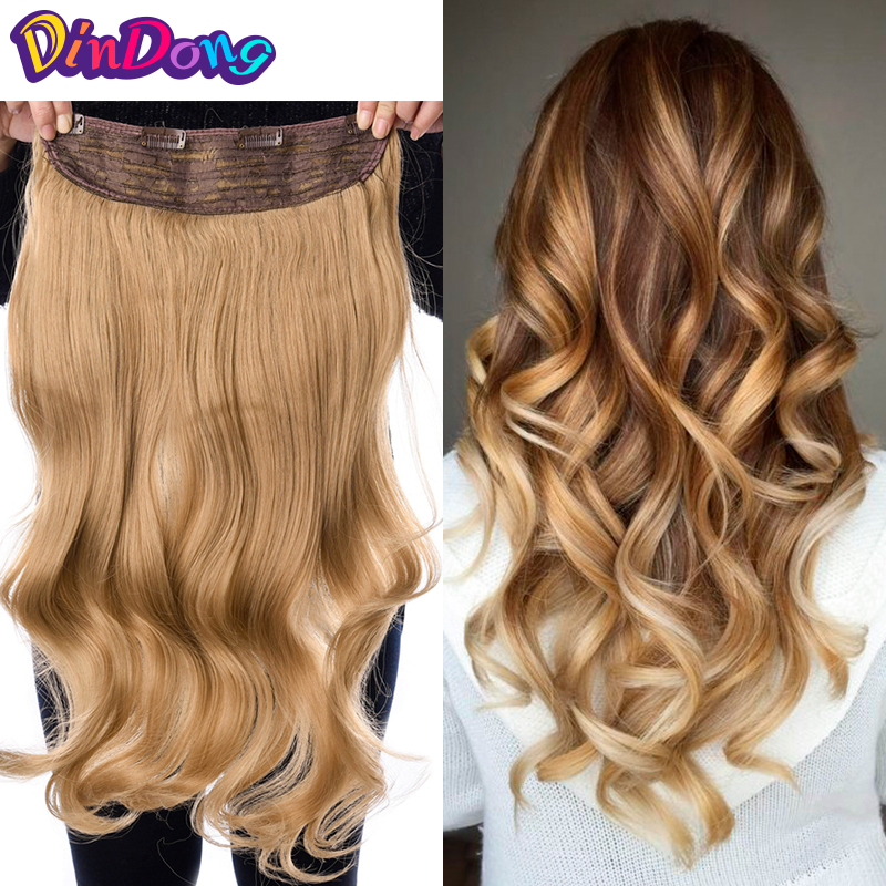 Clipes DinDong em extensões de cabelo 32 polegadas sintético ondulado 210G cabelo resistente ao calor premium 613 #   Loiro Marrom 19 Cores Disponíveis