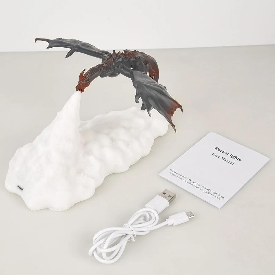 3D ภาพตกแต่งห้อง LED Fire Dragon มังกรน้ำแข็งโคมไฟเดสก์ท็อปชาร์จโคมไฟของขวัญที่ดีที่สุดสำหรับครอบครัวเด็กการตกแต่งบ้าน