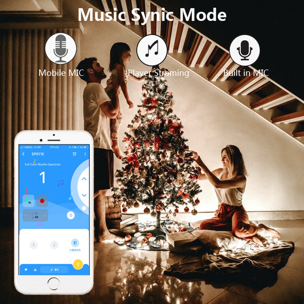 USB/DC WS2812B WS2811 Bluetooth Musik LED Streifen Controller SP611E IR38 Tasten Fernbedienung APP Für Adressierbare LED Beleuchtung DC5V-24V