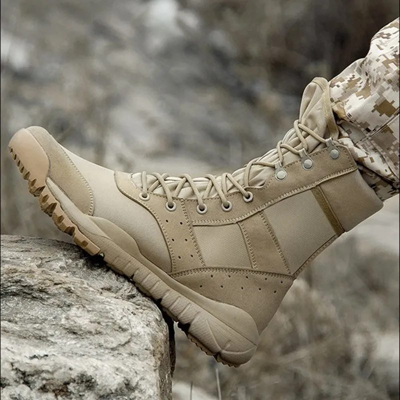 ฤดูร้อน COMBAT BOOT ผู้ชายผู้หญิงปีนเขาการฝึกอบรมน้ําหนักเบากันน้ํายุทธวิธีรองเท้าเดินป่ากลางแจ้ง Breathable ตาข่าย Army รองเท้า