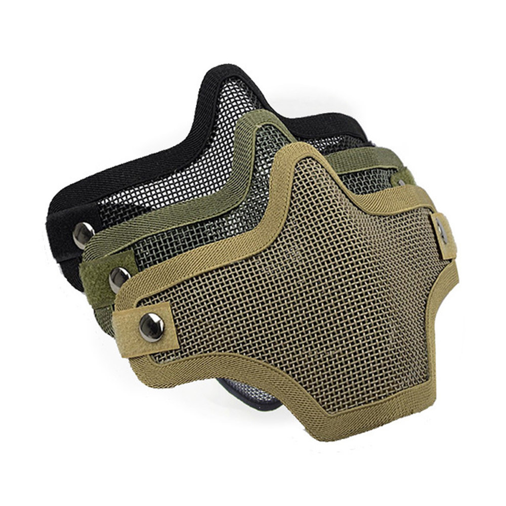 Máscara táctica Airsoft para caza al aire libre, máscara protectora de malla de alambre de Metal, pistola BB, accesorios de Paintball