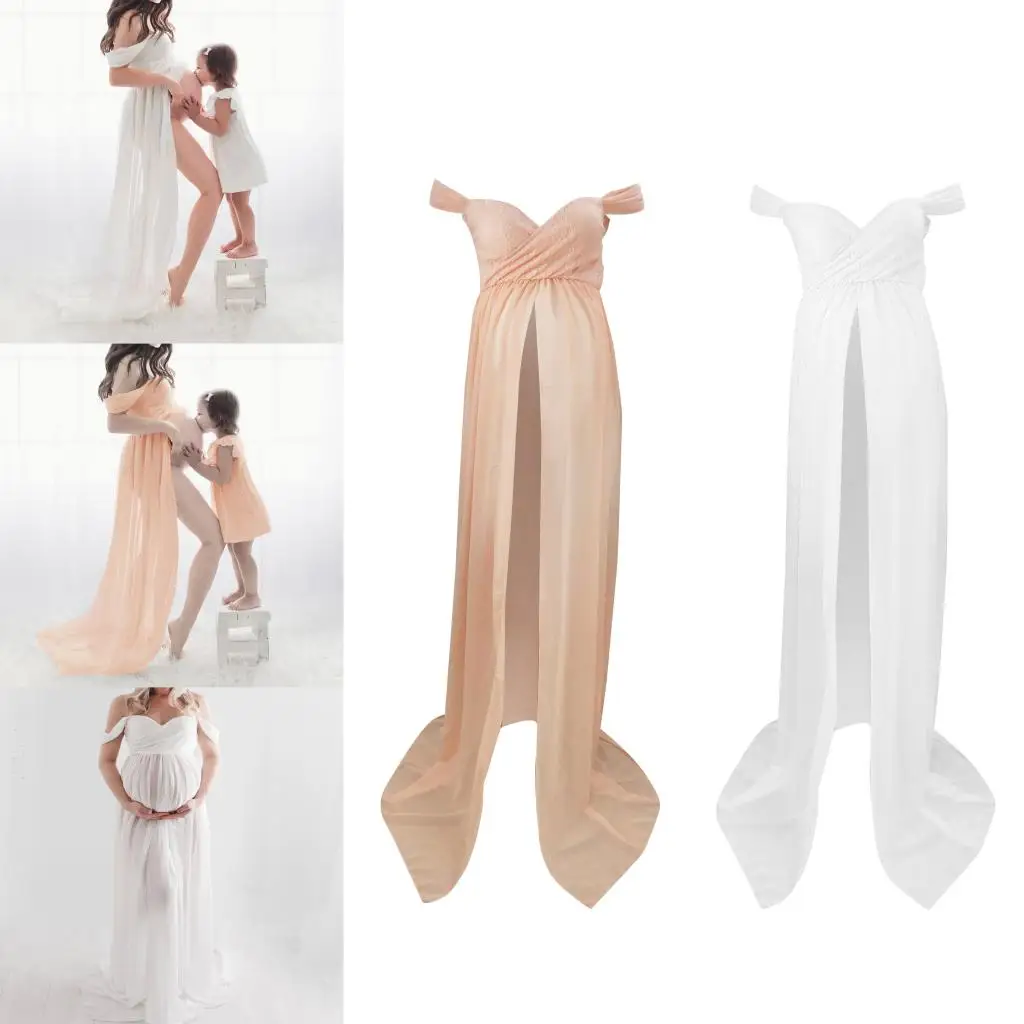 Vestido de maternidad Sexy para sesión de fotos, vestido de gasa para fotografía de embarazo, maxivestido de utilería para mujeres embarazadas