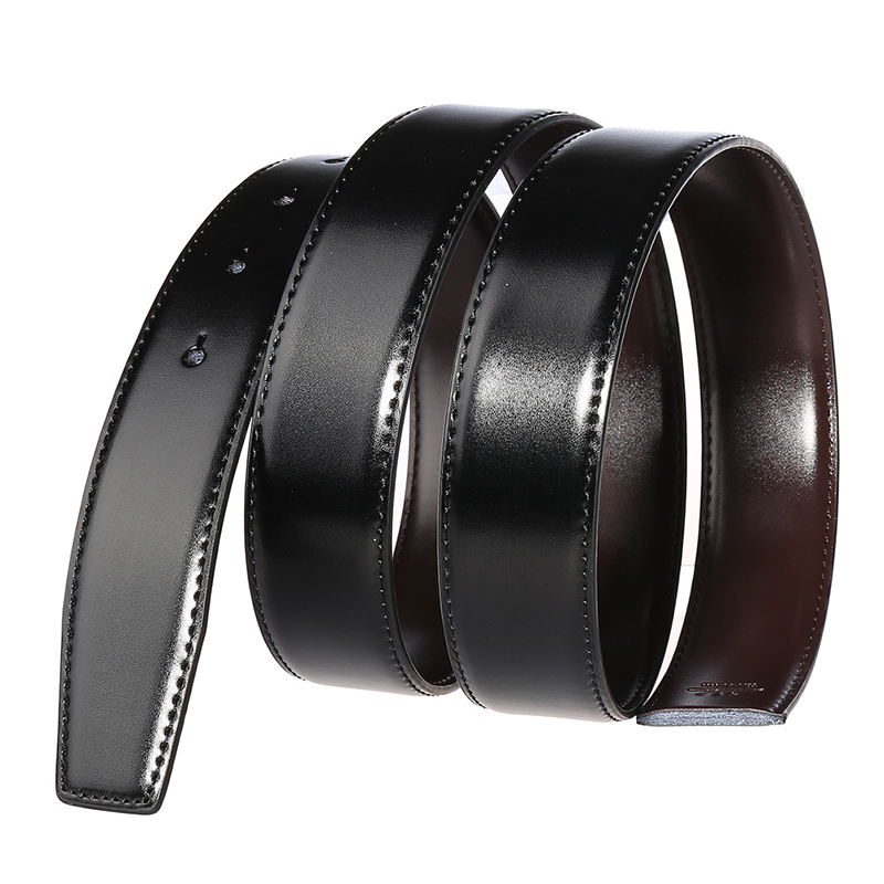 VATLTY-Cinturón de cuero de vaca Natural para hombre, faja Reversible informal de 34mm sin hebilla, 130cm, color marrón