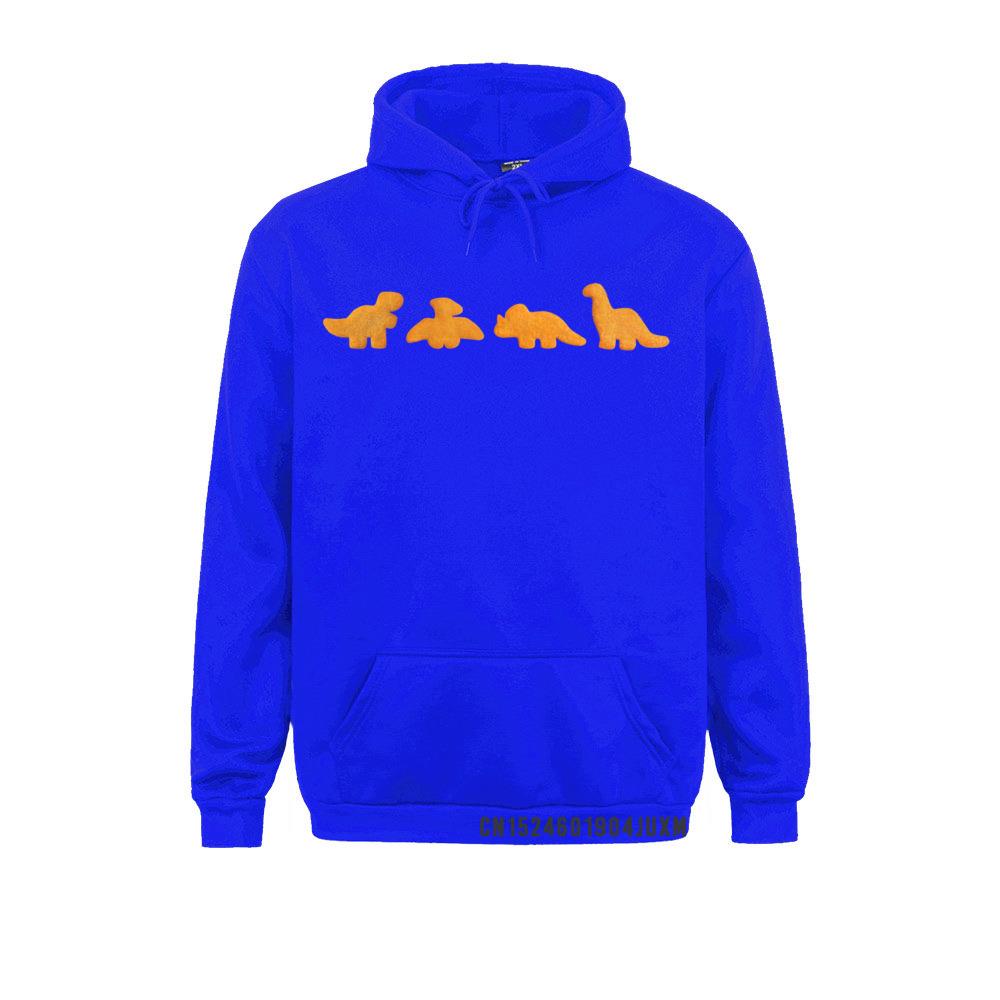 Atasan Bertudung Dino Realistis Lucu Pola Nugget Ayam Dinosaurus Hoodie Kaus Pria Hari Olahraga Swearsostern