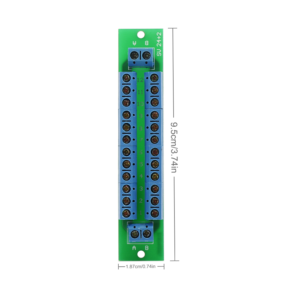 Evemodel 2 unidades Placa de distribución de energía de doble capa 2 entradas 2 x 13 salidas para voltaje CC CA PCB007