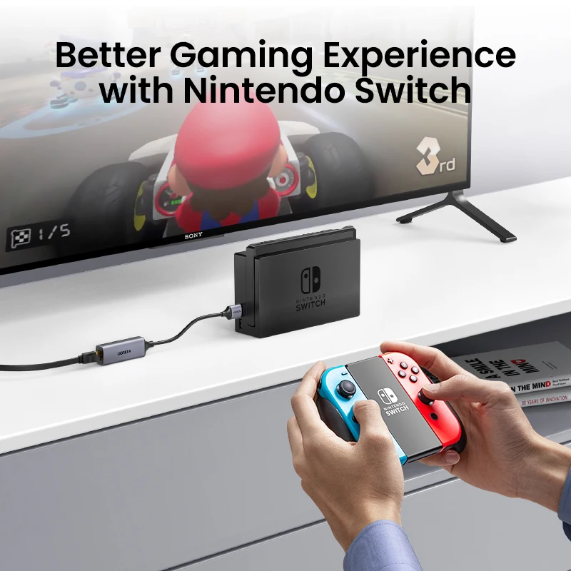 UGREEN USB Ethernet Adaptador USB3.0/USB2.0 1000Mbps/100Mbps USB RJ45 Tarjeta de Red para PC Portátil Xiaomi Mi Box Nintendo Switch Lenovo DELL HP Macbook Mac OS Windows Linux Gigabit Internet Adaptador USB Lan