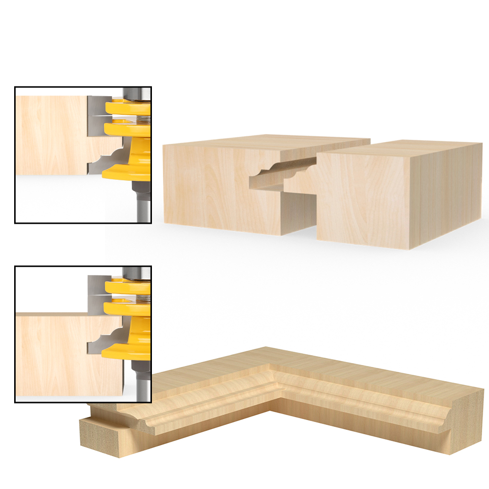 Vástago de 1/2 ", 12mm, 8mm, riel de puerta de vidrio y broca enrutadora Reversible Stile, herramienta de corte de madera, brocas de enrutador para carpintería, 1 ud.