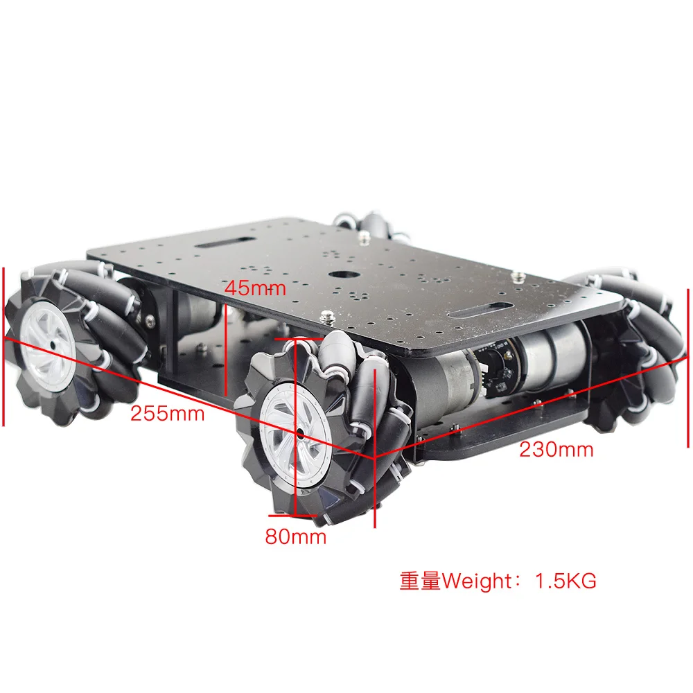 Mới 5KG Tải Trọng Đôi Khung Xe Mecanum Bánh Xe Robot Xe Khung Xe Bộ Với 4 12V Bộ Mã Hóa Động Cơ Cho arduino Raspberry Pi Tự Làm Thân