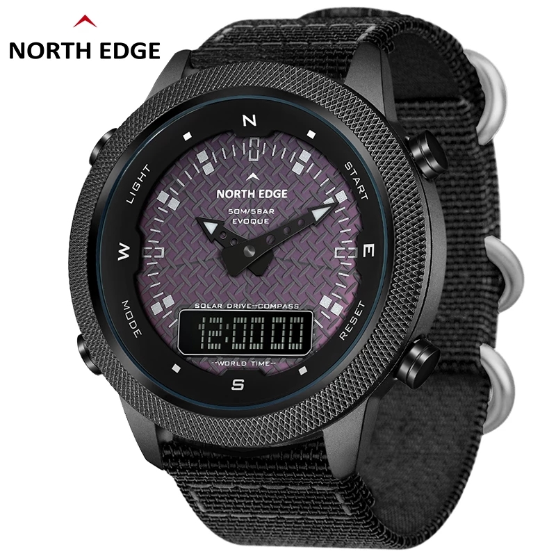 Male outdoors waterproof smart compass watch watch light solar charging display pointer