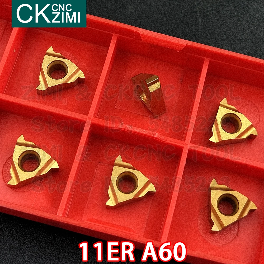 11ER A60 Alat Sisipan Benang Eksternal Sisipan Karbida Alat Ulir CNC Alat Pemotong Putar Bubut Logam 11ER A 60 untuk Baja